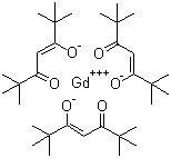 三(2,2,6,6-四甲基-3,5-庚二酮酸)钆分子结构 (CAS 14768-15-1)