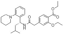 CAS 登录号：147770-08-9, 2-乙氧基-4-[2-[[(1R)-3-甲基-1-[2-(1-哌啶基)苯基]丁基]氨基]-2-氧代乙基]苯甲酸乙酯