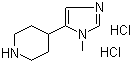 4-(1-甲基-1H-咪唑-5-基)哌啶二盐酸盐分子结构 (CAS 147960-50-7)