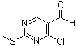 structure of CAS# 148256-82-0, 4-Chloro-2-(methylthio)pyrimidine-5-carboxaldehyde