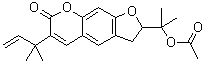 CAS # 14882-94-1, Rutamarin, stereoisomer of 2-[1-(Acetyloxy)-1-methylethyl]-6-(1,1-dimethyl-2-propen-1-yl)-2,3-dihydro-7H-furo[3,2-g][1]benzopyran-7-one, NSC 263654