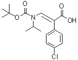 structure of CAS# 1489004-27-4, (alphaE)-4-Chloro-alpha-[[[(1,1-dimethylethoxy)carbonyl](1-methylethyl)amino]methylene]benzeneacetic acid