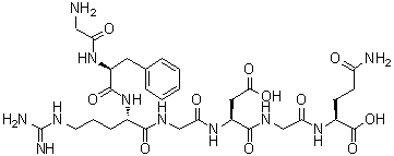 CAS 登录号：148913-98-8, N2-[N-[N-[N-[N2-(N-甘氨酰-L-苯丙氨酰)-L-精氨酰]甘氨酰]-L-alpha-天冬氨酰]甘氨酰]-L-谷氨酰胺