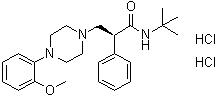 CAS # 149007-54-5, (alphaS)-N-(1,1-Dimethylethyl)-4-(2-methoxyphenyl)-alpha-phenyl-1-piperazinepropanamide dihydrochloride, (+)-WAY 100135, (S)-WAY 100135, (S)-WAY 100135, S-(+)-WAY 100135