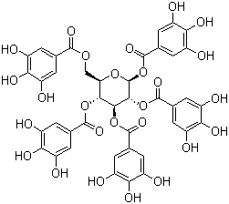 structure of CAS# 14937-32-7, 1,2,3,4,6-O-Pentagalloylglucose
