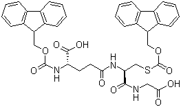 N-[S-[(9H-芴-9-基甲氧基)羰基]-N-[N-[(9H-芴-9-基甲氧基)羰基]-L-gamma-谷氨酰]-L-半胱氨酰]甘氨酸分子结构 (CAS 149438-56-2)