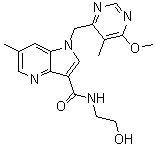CAS # 1494675-86-3, N-(2-Hydroxyethyl)-1-[(6-methoxy-5-methylpyrimidin-4-yl)methyl]-6-methyl-1H-pyrrolo[3,2-b]pyridine-3-carboxamide