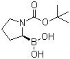 (S)-N-叔丁氧羰基吡咯烷-2-硼酸分子结构 (CAS 149716-79-0)