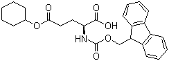 (2S)-5-(环己氧基)-2-[[(9H-芴-9-基甲氧基)羰基]氨基]-5-氧代戊酸分子结构 (CAS 150047-85-1)