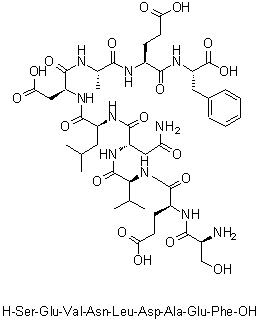 L-丝氨酰-L-alpha-谷氨酰-L-缬氨酰-L-天冬氨酰胺酰-L-亮氨酰-L-alpha-天冬氨酰-L-丙氨酰-L-alpha-谷氨酰-L-苯丙氨酸分子结构 (CAS 150234-52-9)