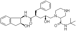 CAS 登录号：150323-38-9, [1(1S,2R),5(S)]-2,3,5-三脱氧-N-(2,3-二氢-2-羟基-1H-茚-1-基)-5-[2-[(叔丁基氨基)甲酰]-1-哌嗪基]-2-(苯基甲基)-D-赤式-戊酰胺