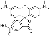 5(6)-羧基四甲基罗丹明分子结构 (CAS 150347-56-1)