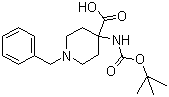 structure of CAS# 150435-81-7, 1-苄基-4-(N-叔丁氧羰基氨基)哌啶-4-羧酸