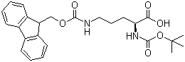 N-叔丁氧羰基-N'-芴甲氧羰基-L-鸟氨酸分子结构 (CAS 150828-96-9)