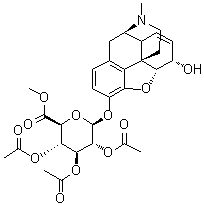 吗啡 3-beta-D-葡糖苷酸甲酯三乙酸酯分子结构 (CAS 151250-15-6)