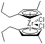 双(1-丙基-3-甲基环戊二烯)二氯化锆分子结构 (CAS 151866-27-2)