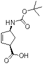 (1R,4S)-4-(叔丁氧羰基氨基)环戊-2-烯甲酸分子结构 (CAS 151907-80-1)