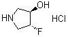 (3R,4R)-4-氟-3-吡咯烷醇盐酸盐分子结构 (CAS 1523530-25-7)