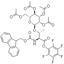 N-[芴甲氧羰基]-O-(2,3,4,6-四-O-乙酰基-alpha-D-甘露糖基)-L-苏氨酸五氟苯基酯分子结构 (CAS 152389-15-6)
