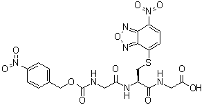 N-[S-(7-硝基-2,1,3-苯并恶二唑-4-基)-N-[N-[[(4-硝基苯基)甲氧基]羰基]甘氨酰]-L-半胱氨酰]甘氨酸分子结构 (CAS 152390-46-0)