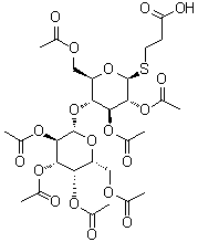 3-[[2,3,6-三-O-乙酰基-4-O-(2,3,4,6-四-O-乙酰基-beta-D-吡喃半乳糖基)-beta-D-吡喃葡萄糖基]硫基]丙酸分子结构 (CAS 152435-15-9)