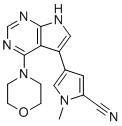 1-甲基-4-(4-吗啉-4-基-7H-吡咯并[2,3-d]嘧啶-5-基)吡咯-2-甲腈分子结构 (CAS 1527475-61-1)