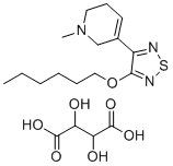 3-[4-(己氧基)-1,2,5-噻二唑-3-基]-1,2,5,6-四氢-1-甲基-吡啶(2R,3R)-2,3-二羟基丁烷二酸酯(1:1)分子结构 (CAS 152854-19-8)
