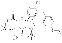 甲基 1-C-[4-氯-3-[(4-乙氧基苯基)甲基]苯基]-2,3,4-三-O-(三甲基硅烷基)-alpha-D-己二醛-1,5-吡喃葡糖苷分子结构 (CAS 1528636-33-0)