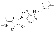 N6-(3-碘苄基)腺苷-5'-N-甲基糖酰胺分子结构 (CAS 152918-18-8)