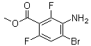 3-氨基-4-溴-2,6-二氟苯甲酸甲酯分子结构 (CAS 1529613-64-6)