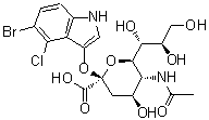 structure of CAS# 153248-52-3, N-乙酰基-2-O-(5-溴-4-氯-1H-吲哚-3-基)-alpha-神经氨酸