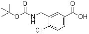 4-氯-3-[[[叔丁氧羰基]氨基]甲基]苯甲酸分子结构 (CAS 153346-57-7)