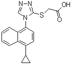 2-[[4-(4-Cyclopropylnaphthalen-1-yl)-4H-1,2,4-triazol-3-yl]thio]acetic acid molecular structure (CAS 1533519-93-5)