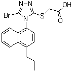 2-[[5-溴-4-(4-丙基萘-1-基)-4H-1,2,4-三唑-3-基]硫基]乙酸分子结构 (CAS 1533519-96-8)