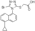 2-[[5-溴-4-(5-环丙基萘-1-基)-4H-1,2,4-三唑-3-基]硫基]乙酸分子结构 (CAS 1533519-97-9)