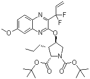 (2S,3S,4R)-4-[[3-(1,1-二氟-2-丙烯-1-基)-7-甲氧基-2-喹喔啉基]氧基]-3-丙基-1,2-吡咯烷二甲酸二叔丁酯分子结构 (CAS 1535213-67-2)