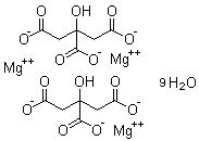 structure of CAS# 153531-96-5, 九水合柠檬酸镁