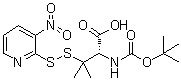 N-叔丁氧羰基-3-[(3-硝基-2-吡啶基)二硫基]-D-缬氨酸分子结构 (CAS 153815-23-7)