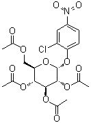 2-氯-4-硝基苯基 2,3,4,6-四-O-乙酰基-alpha-D-吡喃葡萄糖苷分子结构 (CAS 153823-58-6)