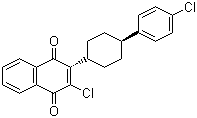 反式-2-氯-3-[4-(4-氯苯基)环己基]-1,4-萘二酮分子结构 (CAS 153977-22-1)