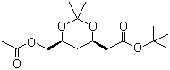 (4R-cis)-6-[(乙酰氧基)甲基]-2,2-二甲基-1,3-二氧六环-4-乙酸叔丁酯分子结构 (CAS 154026-95-6)