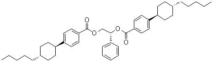 structure of CAS# 154102-21-3, (1R)-1-苯基-1,2-乙二基二(4-(反式-4-戊基环己基)苯甲酸酯)