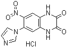 structure of CAS# 154164-30-4, 1,4-二氢-6-(1H-咪唑-1-基)-7-硝基-2,3-喹喔啉二酮单盐酸盐