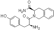(3R)-2-[(2S)-2-氨基-3-(4-羟基苯基)-1-氧代丙基]-1,2,3,4-四氢-3-异喹啉甲酰胺分子结构 (CAS 154265-38-0)