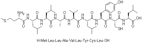 L-蛋氨酰-L-亮氨酰-L-亮氨酰-L-丙氨酰-L-缬氨酰-L-亮氨酰-L-酪氨酰-L-半胱氨酰-L-亮氨酸分子结构 (CAS 154330-45-7)