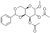 甲基 4,6-O-(苯基亚甲基)-alpha-D-吡喃半乳糖苷二乙酸酯分子结构 (CAS 15451-81-7)