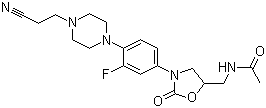 CAS # 154590-46-2, N-[[3-[4-[4-(2-Cyanoethyl)-1-piperazinyl]-3-fluorophenyl]-2-oxo-5-oxazolidinyl]methyl]acetamide