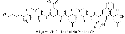 CAS 登录号：154652-79-6, L-赖氨酰-L-缬氨酰-L-丙氨酰-L-alpha-谷氨酰-L-亮氨酰-L-缬氨酰-L-组氨酰-L-苯丙氨酰-L-亮氨酸