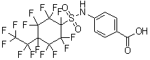 4-[[[1,2,2,3,3,4,5,5,6,6-十氟-4-(1,1,2,2,2-五氟乙基)环己基]磺酰基]氨基]苯甲酸分子结构 (CAS 1547-17-7)