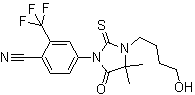 structure of CAS# 155180-53-3, 4-[4,4-Dimethyl-3-(4-hydroxybutyl)-5-oxo-2-thioxo-1-imidazolidinyl]-2-(trifluoromethyl)benzonitrile